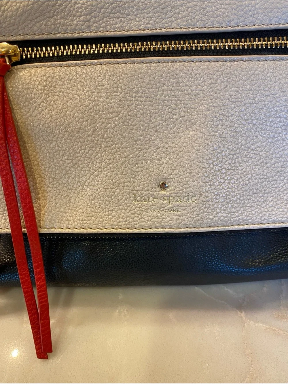 kate spade New York Cobble Hill Toddy White, Black & Red Colorblock Crossbody